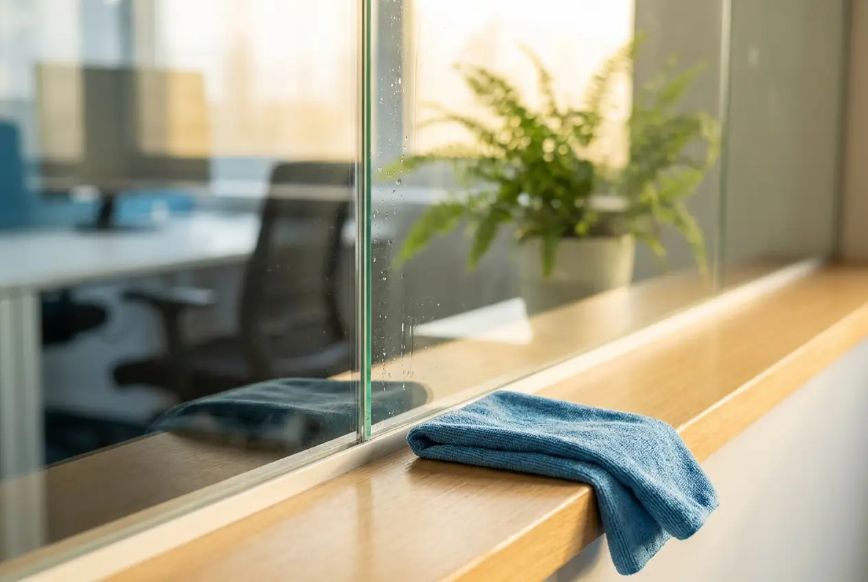 Streak-free glass and eco-friendly cleaning detail